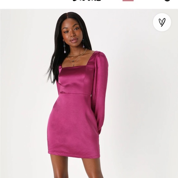 Lulus purple long sleeve sayin mini dress! NWT - Picture 3 of 6